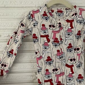 Gap Festive Polar Bear Footie Pajamas Sz 3T